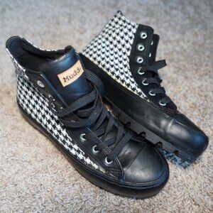 Mudd Houndstooth High-Top Platform Boots Size 8/9